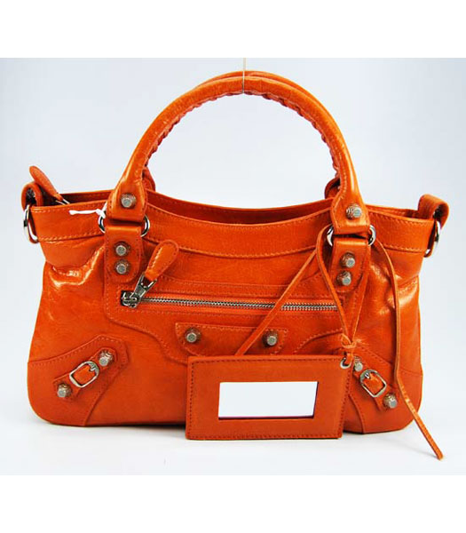 Balenciaga Orange Leather Handbag