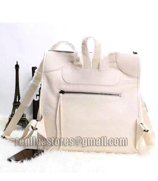 Balenciaga Original Lambskin Leather Backpack Milky White-3
