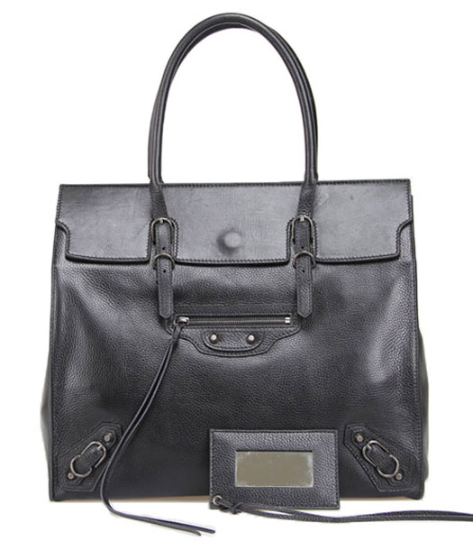 Balenciaga Papier Shop Bag With Black Litchi Pattern Leather 
