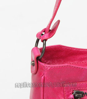 Balenciaga Peach Imported Leather Mini Tote Shoulder Bag With Small Nail-5
