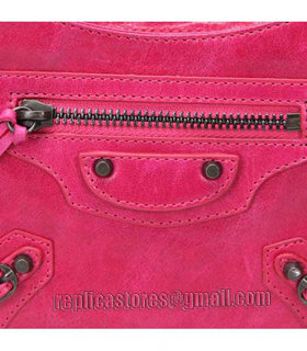 Balenciaga Peach Imported Leather Mini Tote Shoulder Bag With Small Nail-7