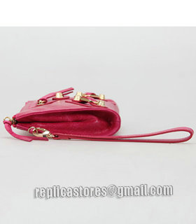 Balenciaga Peach Leather Small Shoulder Evening Bag With Small Golden Nails-8