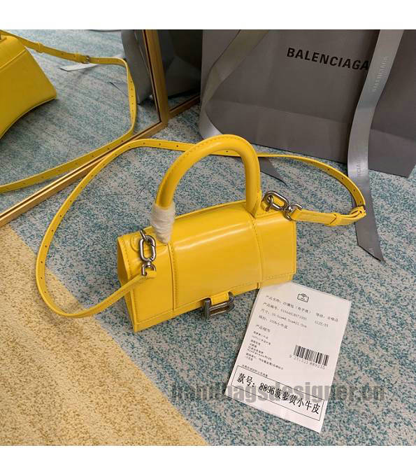 Balenciaga Pineapple Yellow Original Plain Veins Calfskin Leather 19cm Hourglass Bag-2