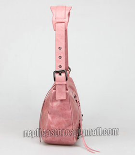 Balenciaga Pink Imported Leather Small Tote Shoulder Bag With Small Nail-2