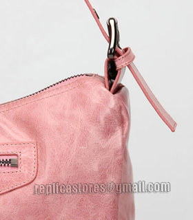 Balenciaga Pink Imported Leather Small Tote Shoulder Bag With Small Nail-5