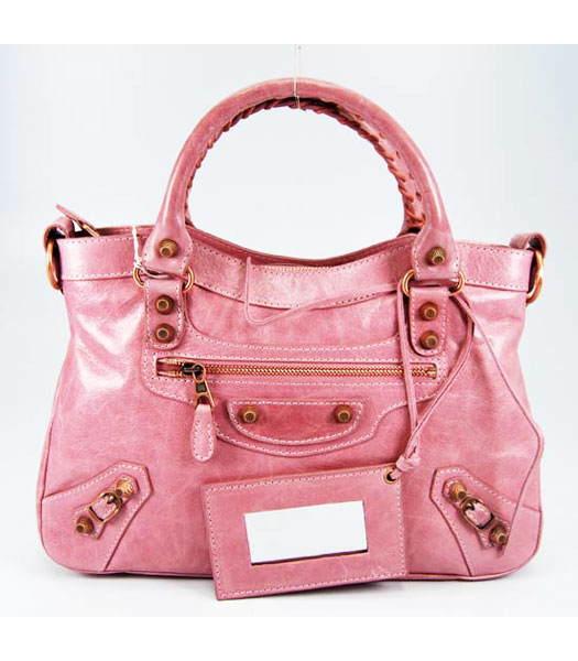 Balenciaga Pink Leather Handbag-Rose Gold Small Nail