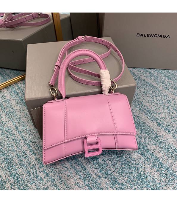 Balenciaga Pink Original Plain Veins Calfskin 19cm Hourglass Bag