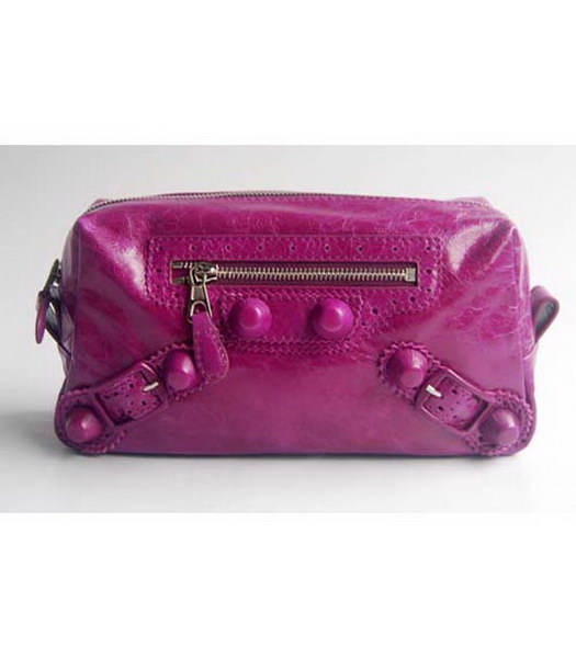 Balenciaga Purple Genuine Leather Small Handbag