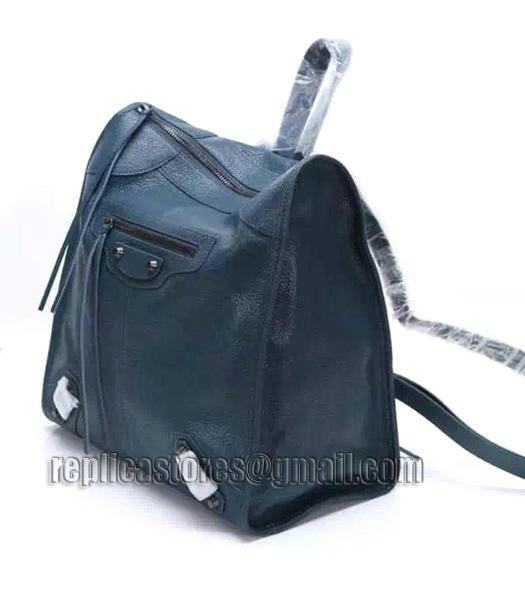 Balenciaga Sapphire Blue Original Lambskin Leather Backpack Gun Nails-1