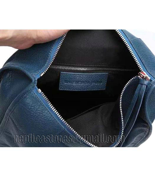 Balenciaga Sapphire Blue Original Lambskin Leather Backpack Silver Nails-5