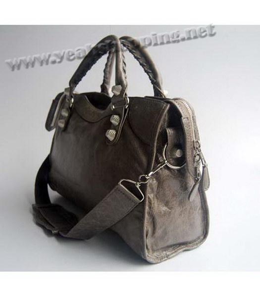 Balenciaga Silver Grey Lambskin Leather Handbag-2