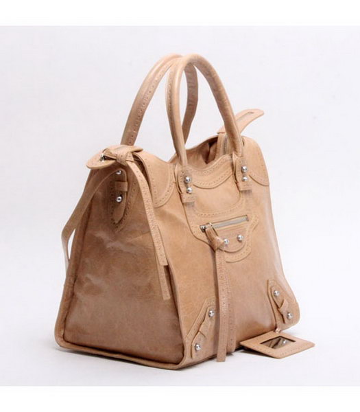 Balenciaga Velo Small Apricot Calfskin Leather Tote Bag-1