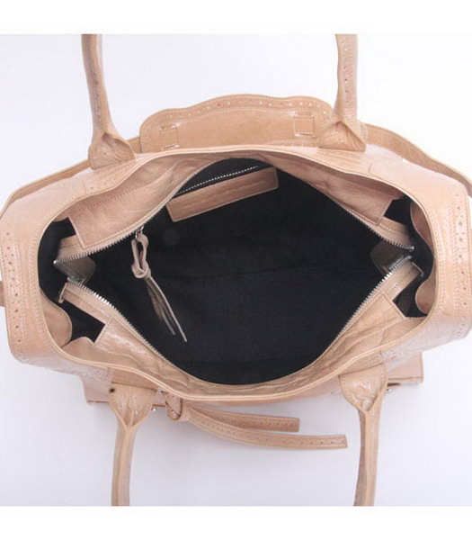 Balenciaga Velo Small Apricot Calfskin Leather Tote Bag-5