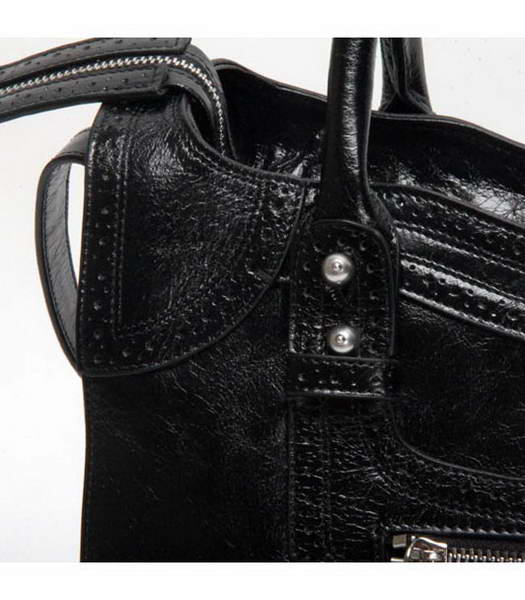 Balenciaga Velo Small Black Calfskin Leather Tote Bag-3
