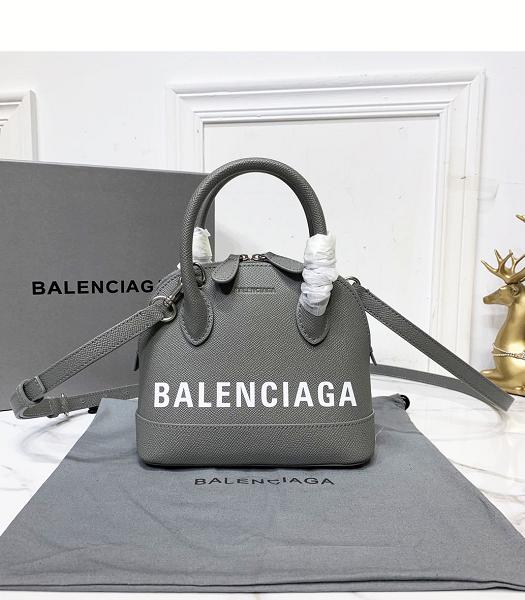 Balenciaga Ville Grey Original Grained Real Leather 26cm Top Handle Bag