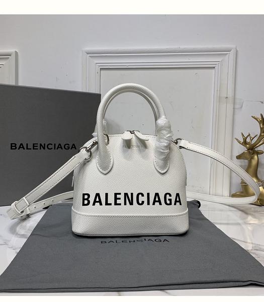 Balenciaga Ville White Original Grained Real Leather 26cm Top Handle Bag