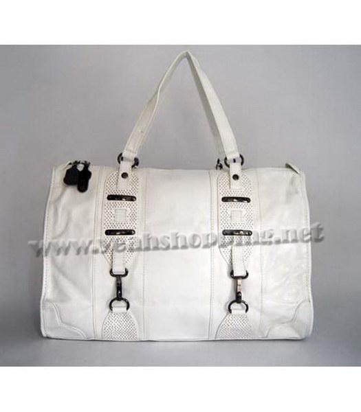 Balenciaga White Leather Large Handbag-3