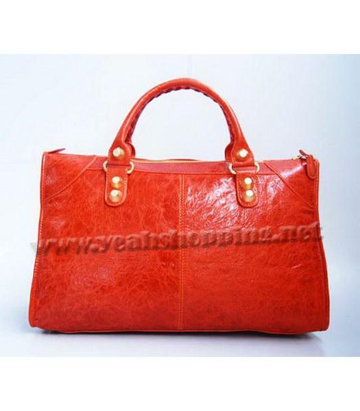 Balenciaga Work Large Handbag in Orange Lambskin-3
