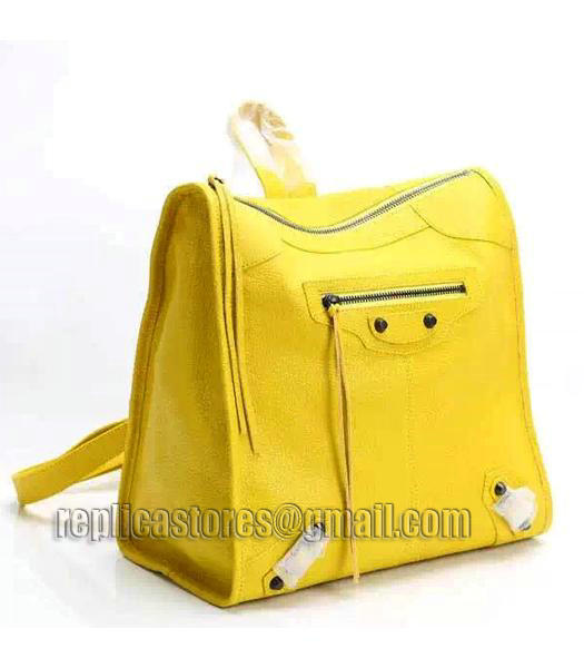 Balenciaga Yellow Original Lambskin Leather Backpack Gun Nails-1