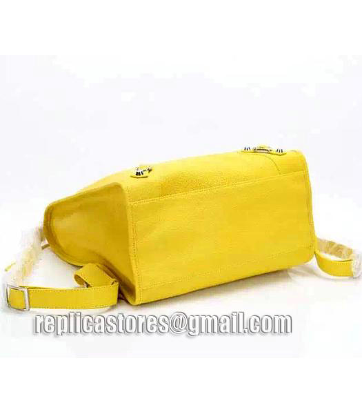 Balenciaga Yellow Original Lambskin Leather Backpack Silver Nails-2