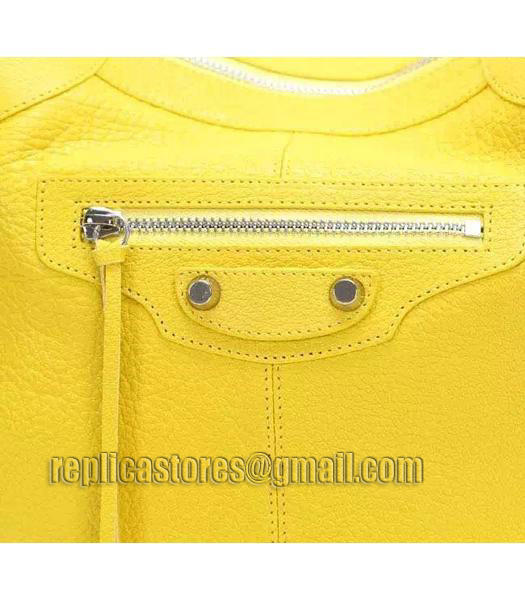 Balenciaga Yellow Original Lambskin Leather Backpack Silver Nails-3