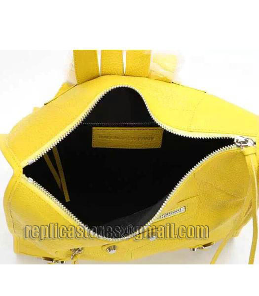 Balenciaga Yellow Original Lambskin Leather Backpack Silver Nails-6