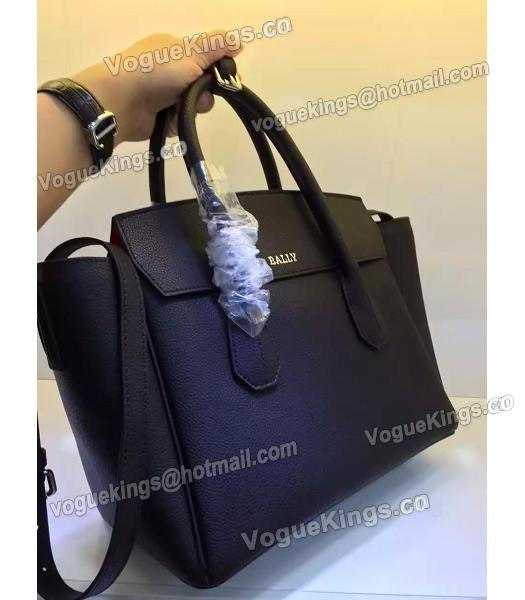 Bally Latest Design Black Leather 28cm Top Handle Bag-1