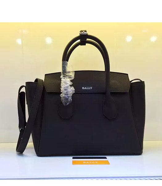 Bally Latest Design Black Leather 28cm Top Handle Bag