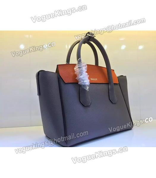 Bally Latest Design Dark Grey Leather 28cm Top Handle Bag-1