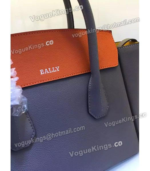 Bally Latest Design Dark Grey Leather 28cm Top Handle Bag-2