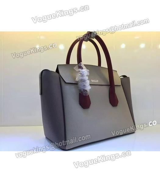 Bally Latest Design Grey Leather 28cm Top Handle Bag-1