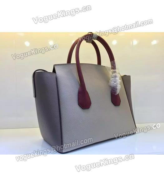 Bally Latest Design Grey Leather 28cm Top Handle Bag-2