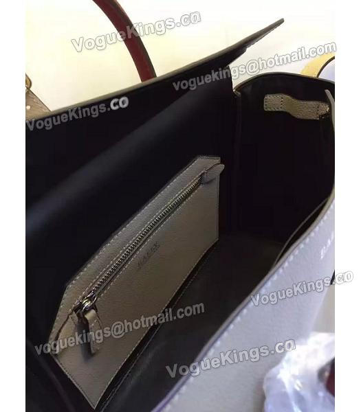 Bally Latest Design Grey Leather 28cm Top Handle Bag-6