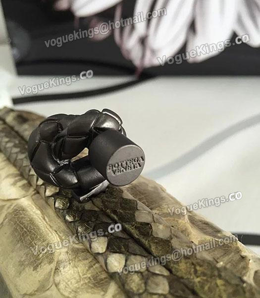 Bottega Veneta 25cm Knot Snake Veins Leather Clutch Bag Gold-5