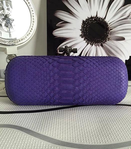 Bottega Veneta 25cm Knot Snake Veins Leather Clutch Bag Purple