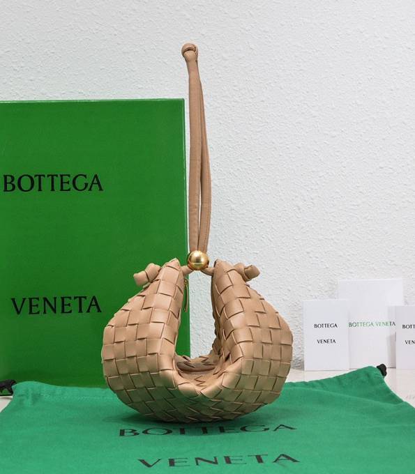 Bottega Veneta Apricot Original Intrecciato Leather Small Turn Pouch With Adjustable Strap