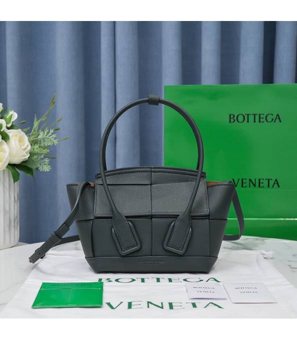 Bottega Veneta Arco Army Green Original Litchi Veins Calfskin Leather Mini Top Handle Bag