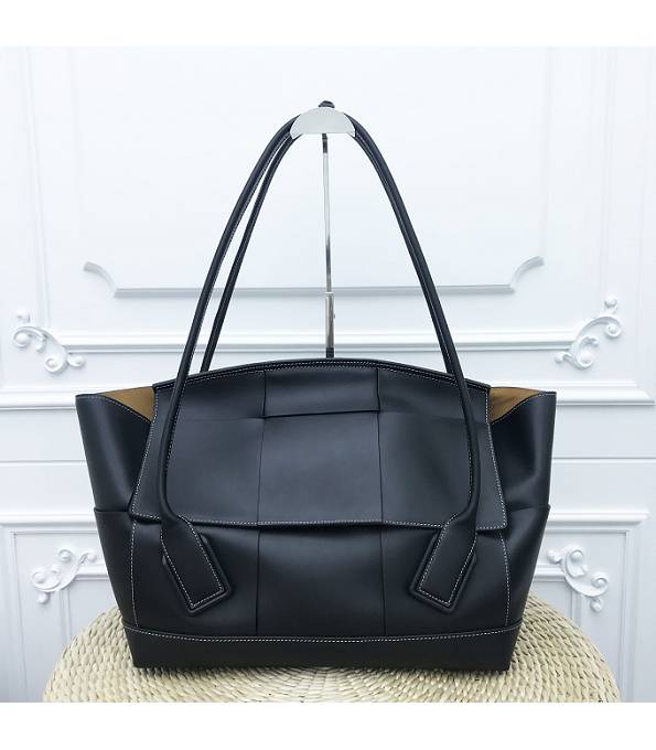 Bottega Veneta Arco Black Original Plain Real Leather Top Handle Bag