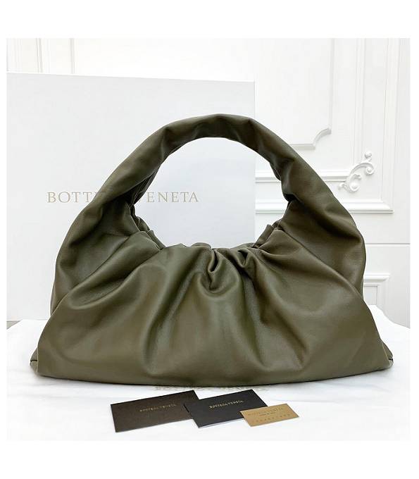 Bottega Veneta Army Green Original Real Leather Large Shoulder Pouch