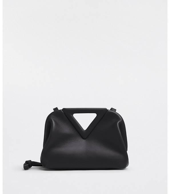 Bottega Veneta Black Original Calfskin 22cm Point Top Handle Bag