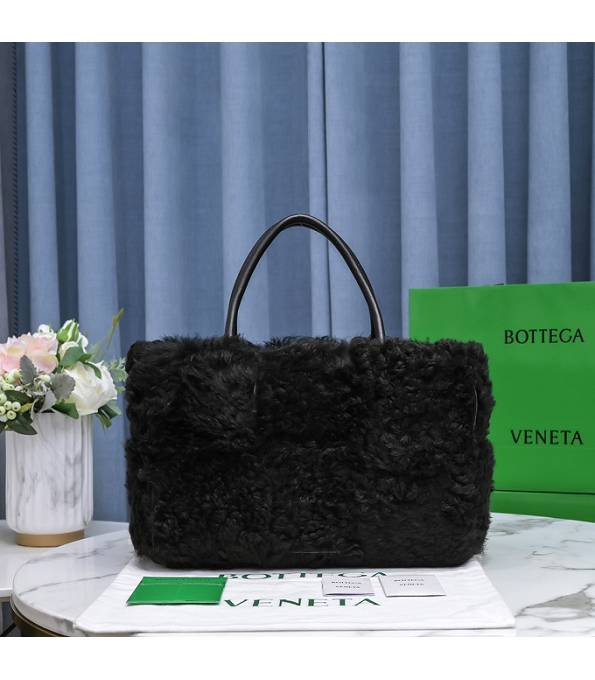 Bottega Veneta Black Original Shearling Leather Arco 35cm Tote Bag