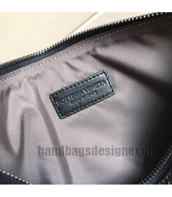 Bottega Veneta Black Original Weave Lambskin Leather Large Pouch-5