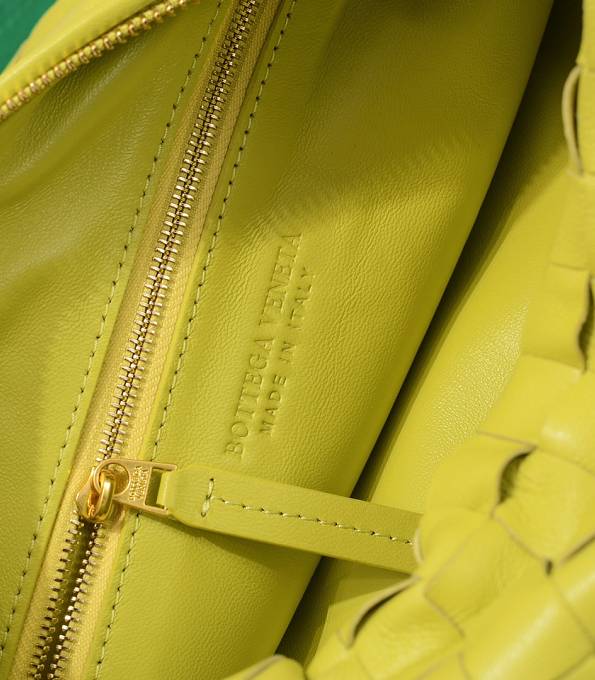 Bottega Veneta Bright Yellow Original Intrecciato Leather Teen Jodie Shoulder Bag-7