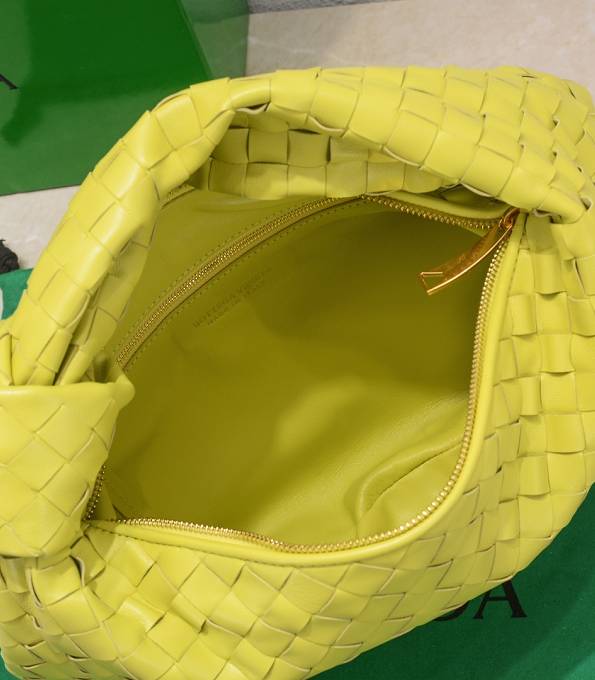 Bottega Veneta Bright Yellow Original Intrecciato Leather Teen Jodie Shoulder Bag-8