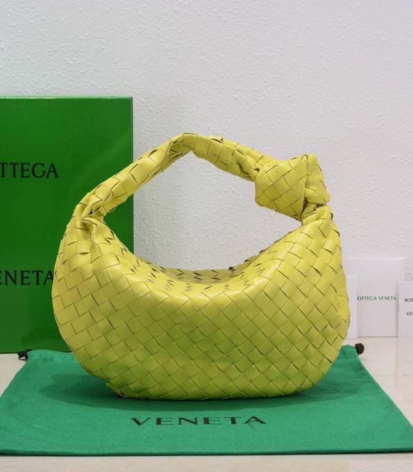 Bottega Veneta Bright Yellow Original Intrecciato Leather Teen Jodie Shoulder Bag