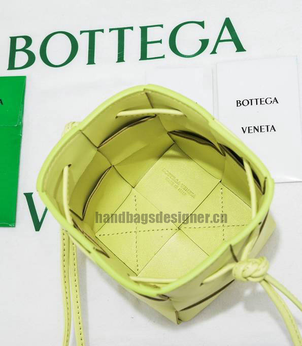 Bottega Veneta Bright Yellow Original Intreccio Leather Mini Cassette CrossBody Bucket Bag-6