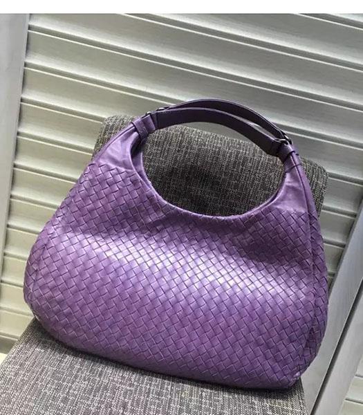 Bottega Veneta Campana Woven Hobo Handbag Purple