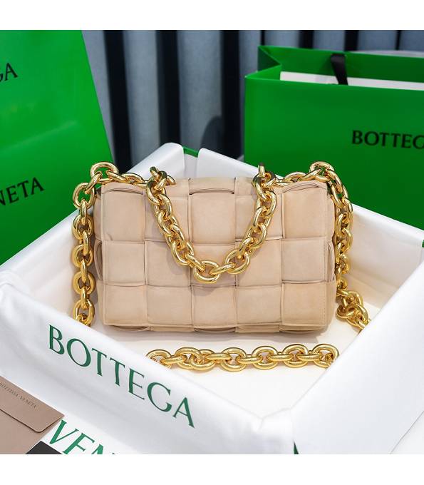 Bottega Veneta Cassette Apricot Original Cashmere Leather Golden Chain Pillow Bag