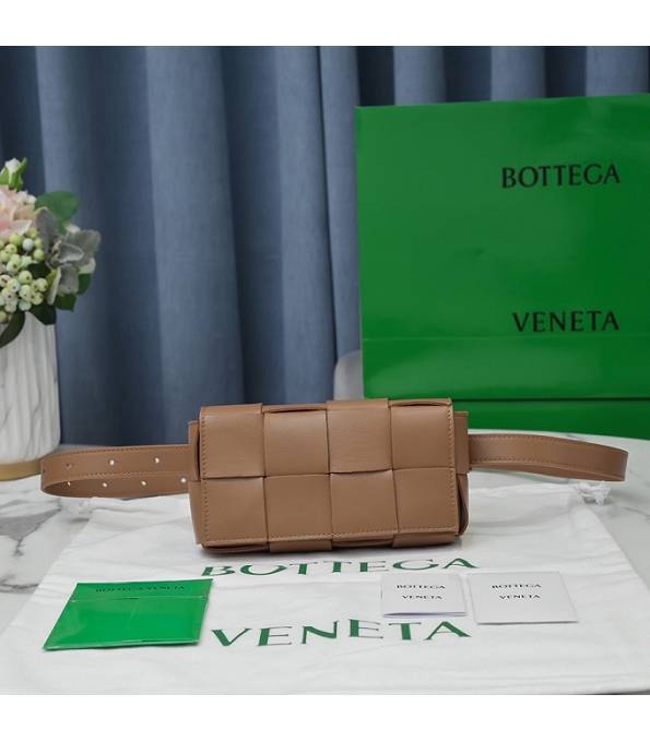 Bottega Veneta Cassette Coffee Original Lambskin Leather Belt Bag