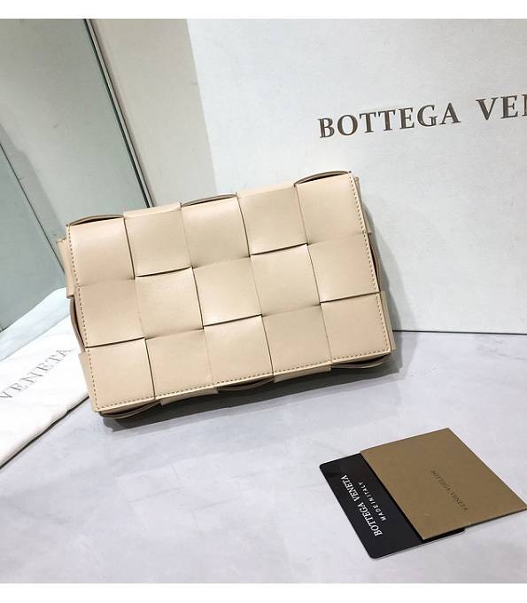 Bottega Veneta Cassette Offwhite Original Double Face Maxi Weave Lambskin Leather Crossbody Bag